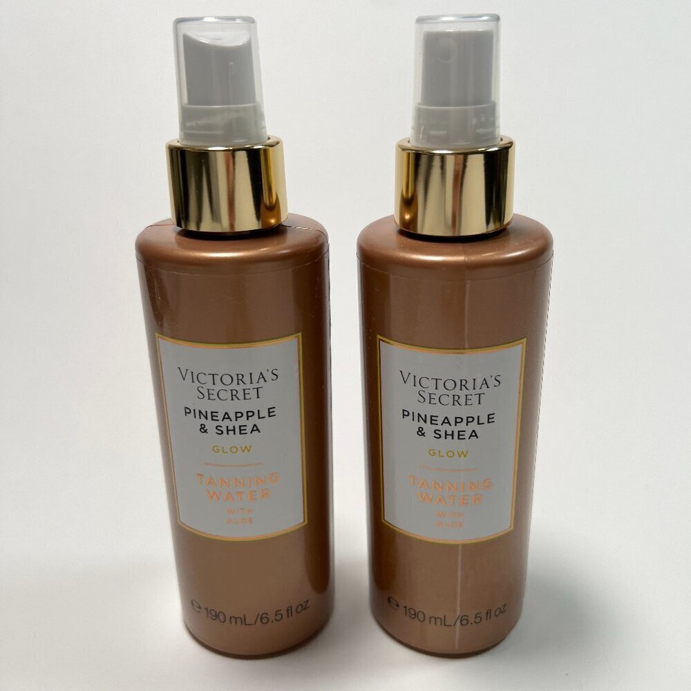 Victoria Secret Pineapple & Shea Glow Tanning Water with Aloe 6.5 fl oz Lot of 2